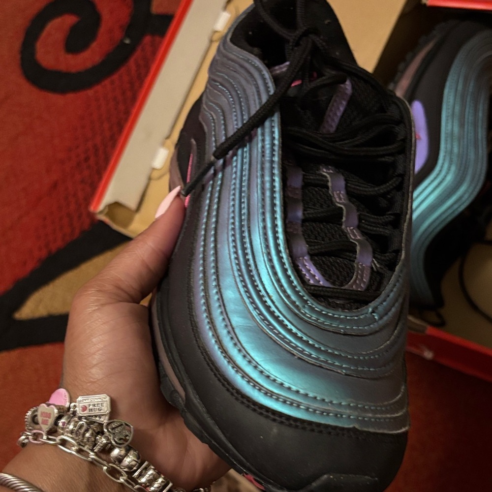 Nike Kids Sneakers - Black and Iridescent Blue